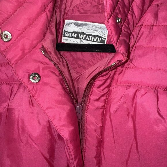 Vintage 80's Women's Ski Jacket Puffer Pink Size Medium Nylon Snow Winter - Picture 2 of 7